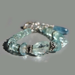 bracelet AIgue marine naturelle argent bali 925