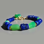 Bracelet Chrysoprase lapis lazuli -5