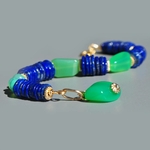 Bracelet Chrysoprase lapis lazuli