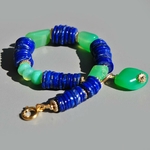 Bracelet Chrysoprase lapis lazuli -3