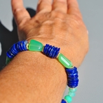 Bracelet Chrysoprase lapis lazuli -9
