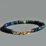 bracelet opale noire boule or-8