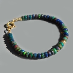 bracelet opale noire boule or-3