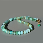 Collier choker opale du pérou bleue-4