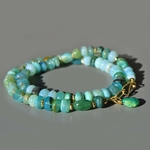 Collier choker opale du pérou bleue-3