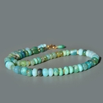 Collier choker opale du pérou bleue-5