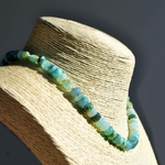 Collier choker opale du pérou bleue-B