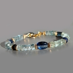 bracelet cynaite saphir aigue marine
