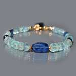 bracelet Cyanite Aigue marine saphir