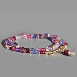 collier tanzaite saphir rose et amethyste rose