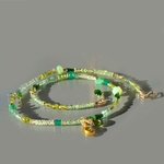 collier mi long pierres vertes or-7
