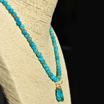 Collier turquoise boules pendentif-6