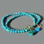 Collier turquoise boules pendentif-8