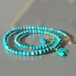 Collier turquoise boules pendentif-3