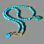 Collier turquoise boules pendentif-5