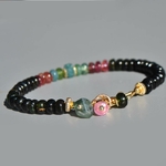 bracelet tourmaline bleue noire rose-4