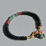 bracelet tourmaline bleue noire rose-1