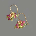 boucles doreilles grappe saphir rose péridot-3