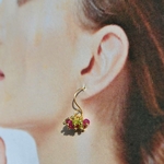 boucles doreilles grappe saphir rose péridot-4