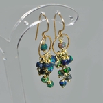 boucles doreilles opale noires anneau créole-6