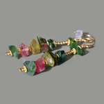 boucles doreilles tourmaline brute