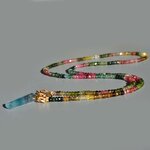 sautoir tourmaline multicolore pendentif fluorite bleue-2