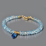 Bracelet Topaze bleue Or14K-4