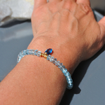 Bracelet Topaze bleue Or14K-9