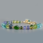 Bracelet Apatite dioside tanzanite cyanite péridot-1
