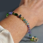 Bracelet Apatite dioside tanzanite cyanite péridot-4