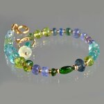 Bracelet Apatite dioside tanzanite cyanite péridot-7