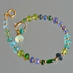Bracelet Apatite dioside tanzanite cyanite péridot-9
