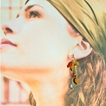 boucle oreille pendante opale de feu-B