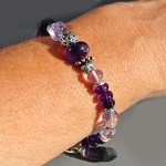 bracelet améthyste rose argent-7