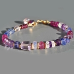bracelet tanzanite saphir rose améthyste