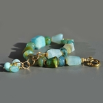 bracelet opale bleu vert or14K-2