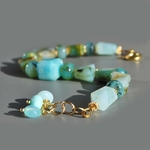 bracelet opale bleu vert or14K-6