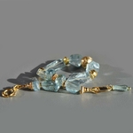 bracelet aigue marine perle or -5