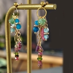 Boucle doreille pendantes tourmaline apatite-3