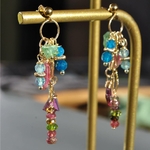 Boucle doreille pendantes tourmaline apatite-7