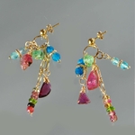 Boucle doreille pendantes tourmaline apatite-2