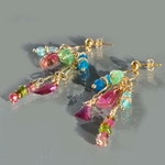 Boucle doreille pendantes tourmaline apatite