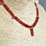 collier tourmaline rose pendentif pastèque-C