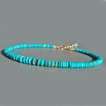 collier turquoise rondelles facettes pneu-1