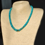 collier turquoise rondelles facettes pneu-A