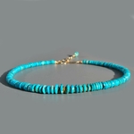 collier turquoise rondelles facettes pneu