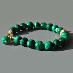 bracelet malachite boule dor-4