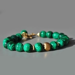 bracelet malachite boule d'or-2