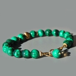 bracelet malachite boule dor-9