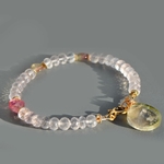 bracelet quartz rose tourmaline pastèque -4